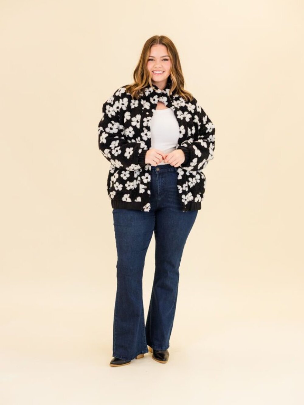CHIC SOUL I NEW Black Floral Jacket - Picture 3 of 5